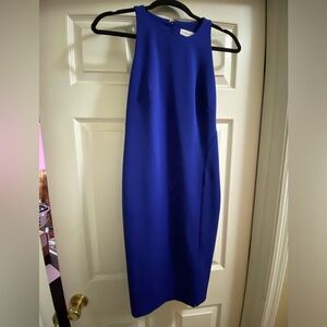 Calvin Klein Blue Halter Sheath Cocktail Dress
